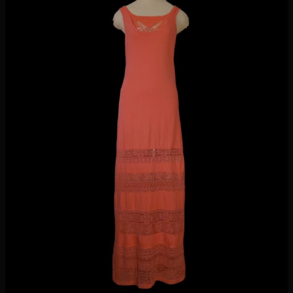 Element Summer Coral  Crochet Detail Maxi